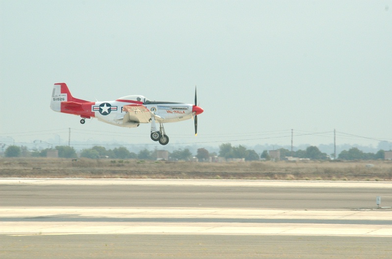 P51 Mustang landing at Miramar Air Show-3 10-15-05