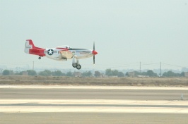 P51 Mustang landing at Miramar Air Show-3 10-15-05