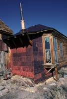 Colorful siding on house in Bodie CA 3-87