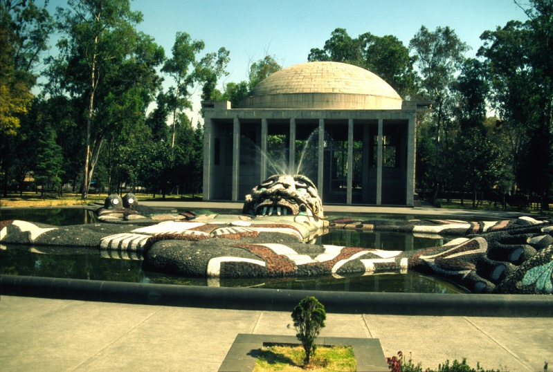 rain god fountain in chapultepec park in mexico city 12-81