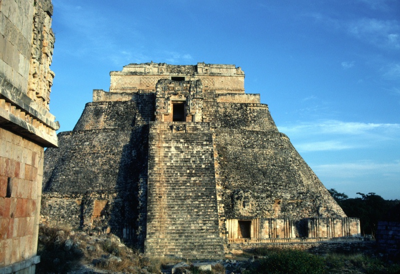 Front of Pyramid of the Magician from Nunnery at Uxmal Mexico 12-81