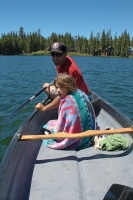 Steve & Kady in canoe on Lake Serena at Serene Lakes-03 7-30-07