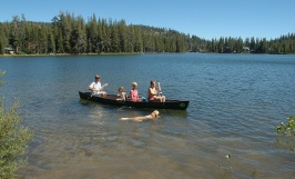 Brett Shannon Haley Kelly in canoe and Calla at Serene Lakes-01 7-30-07