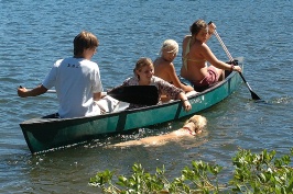 Brett Shannon Haley Kelly in canoe and Calla at Serene Lakes-04-2 7-30-07