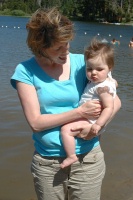 Colleen & Riley at beach at Serene Lakes-01 8-4-07
