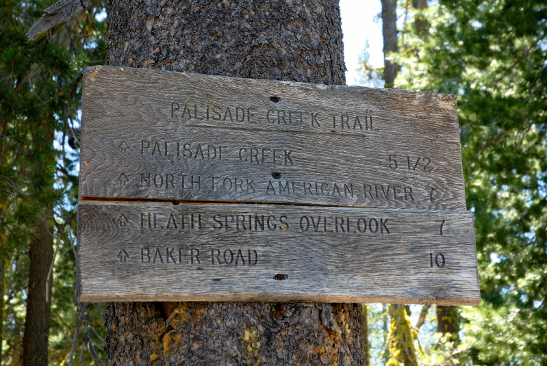 Trail sign on hike to Long Lake near Serene Lakes 7-29-07