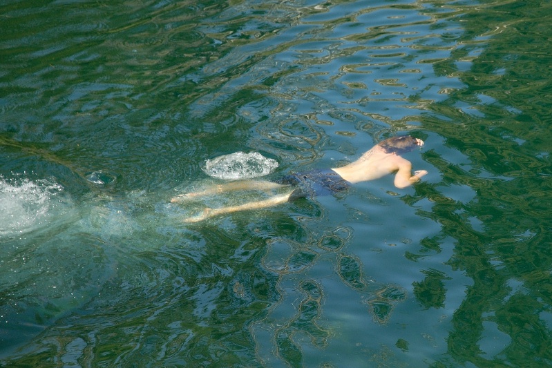 Brett Lamson swimming in Long Lake near Serene Lakes 7-29-07