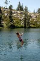 Kady on rope swing at Long Lake near Serene Lakes-09 7-29-07