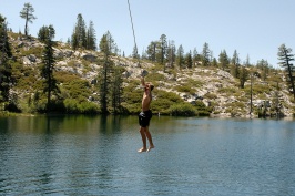 Brett on rope swing at Long Lake near Serene Lakes-01 7-29-07