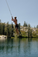 Brett on rope swing at Long Lake near Serene Lakes-11 7-29-07