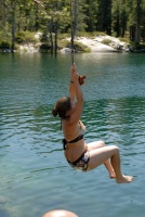 Shannon on rope swing at Long Lake near Serene Lakes-22 7-29-07