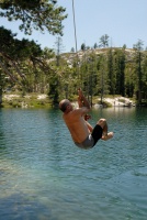 Steve on rope swing at Long Lake near Serene Lakes-13 7-29-07
