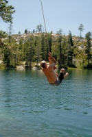 Steve on rope swing at Long Lake near Serene Lakes-14 7-29-07