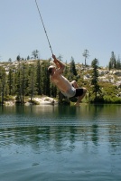 Steve on rope swing at Long Lake near Serene Lakes-01 7-29-07