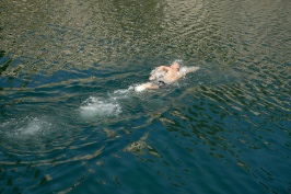 Steve Lamson swimming in Long Lake near Serene Lakes-02 7-29-07