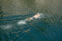 Steve Lamson swimming in Long Lake near Serene Lakes-01 7-29-07
