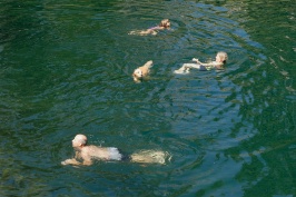 Kady Calla LC Steve swimming in Long Lake near Serene Lakes-01 7-29-07