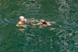 Steve & Kady Lamson swimming in Long Lake near Serene Lakes-02 7-29-07