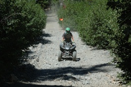 BDL riding ATV down old Soda Springs Rd near Serene Lakes-09 8-5-07