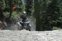 BDL riding ATV down old Soda Springs Rd near Serene Lakes-17 8-5-07