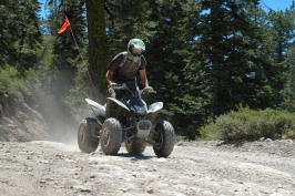 BDL riding ATV down old Soda Springs Rd near Serene Lakes-19 8-5-07