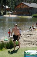 BDL finishing swim in family triathalon at Serene Lakes-02 7-29-07