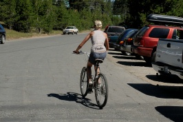 Haley starting bike ride in family triathalon at Serene Lakes-07 7-29-07