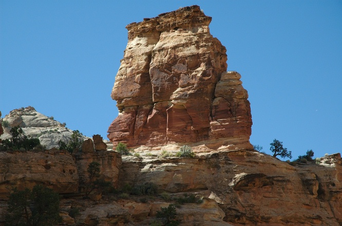 OU-Rock pinnacle in Capitol Gorge at Capitol Reef Park UT 9-2-05