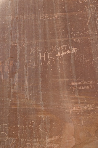 PI-Names on pioneer register wall of Capitol Gorge at Capitol Reef Park UT-4 9-2-05