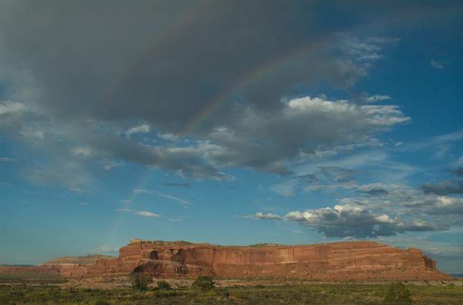 QDG-Rainbow over red rock formation in Dead Horse area of UT-2 9-2-05