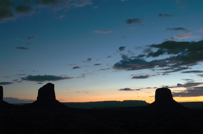 QMU-Sunset behind towers near Monument Valley-2 9-4-05