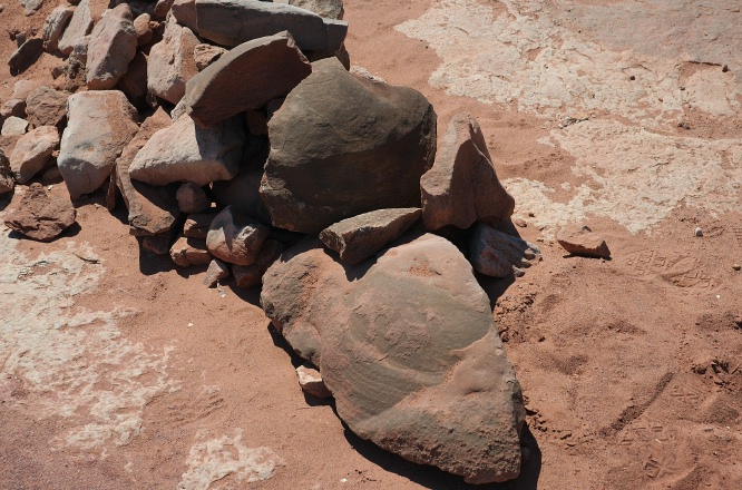 QOG-Fossilized dinosaur scat at site near Tuba City Arizona 9-5-05