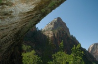 EM-Overhang of Weeping Rock at Zion Valley UT 8-31-05