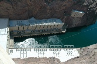 Generator & outlet at bottom of Hoover Dam 8-30-05