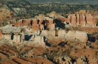 JW-Late afternoon light on ridge of hoodoos at Bryce Canyon UT 8-31-05