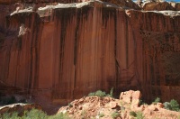 OA-Water stained rock walls of Grand Wash in Capitol Reef Park UT 9-2-05