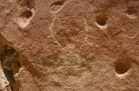 PB-Indian antler petroglyph in Capitol Gorge at Capitol Reef Park UT 9-2-05