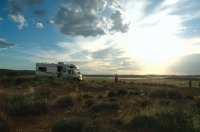QDM-Sky AML Sky LC with RV at campsite near Dead Horse Pt UT 9-2-05