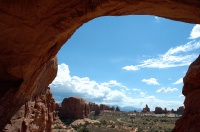 QHR-Windows area seen  from Double Arch at Arches Nat Park Ut-2 9-3-05