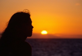 LC at sunset on island of Cozumel Mexico 12-10-81