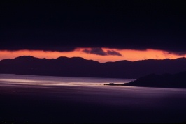 Angel Island and Marin at sunset from Lawrence Hall of Science 3-82