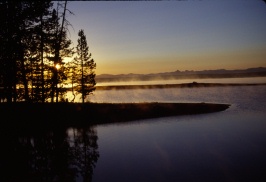 CT-Sunrise over Yellowstone Lake 8-01