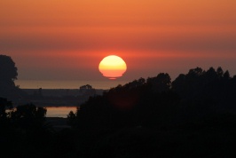 Sun setting over Batiquitos Lagoon-9 10-28-06